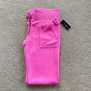 NWT Juicy Couture Pink Cerise Velour Pants with Pockets S